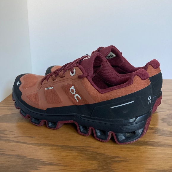 On Cloudventure Waterproof Trail Running Shoes Womens Size 8.5 Rust Orange Color - Picture 13 of 14